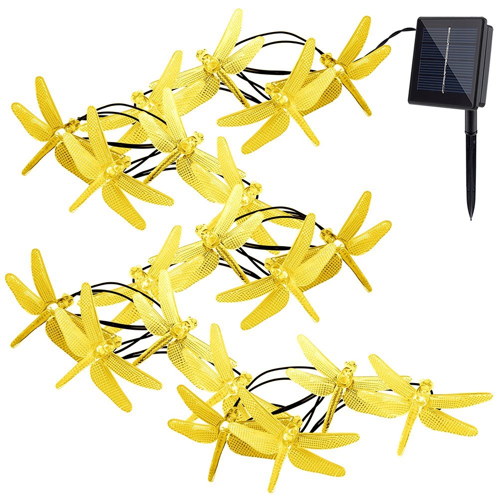 GDEALER 30LED 20ft Dragonfly Waterproof  Solar String Lights
