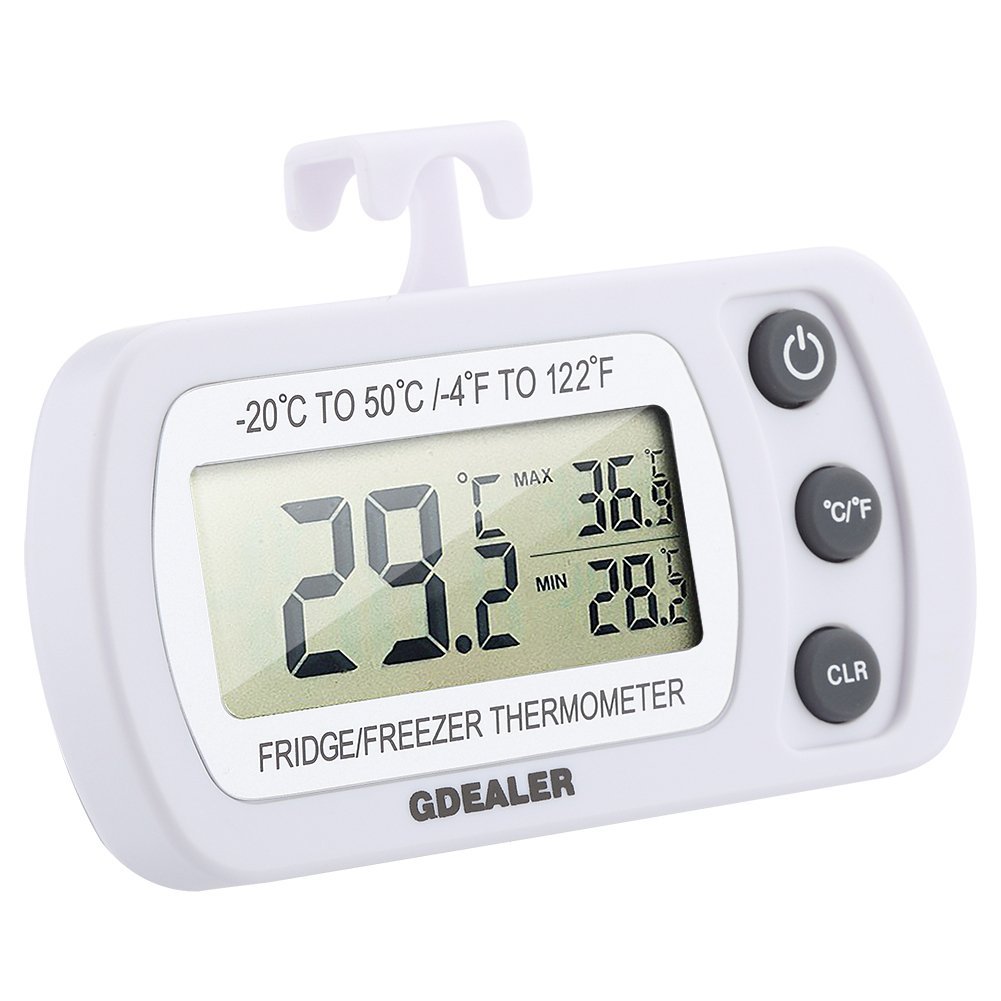 GDEALER Waterproof Digital Refrigerator Thermometer